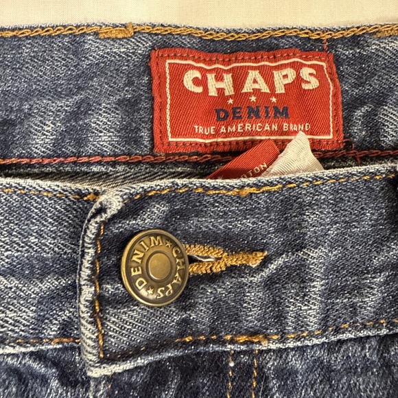 JEANS STRAIGHT Chaps Pants Mens 36X30 Blue Denim Outdoors Casual Adult - Picture 3 of 10